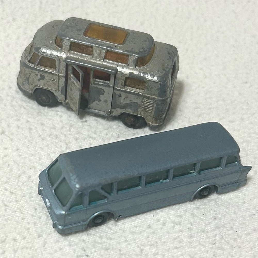 Vintage 60s Lesney Royal Tiger Coach Bus & Volkswagen Camper Van Matchbox